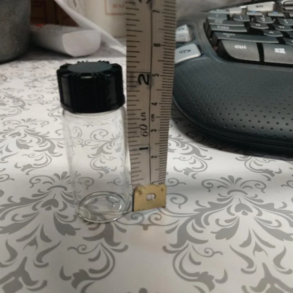 50 Small Glass Vial Bottles Clear Containers with Screw Cap